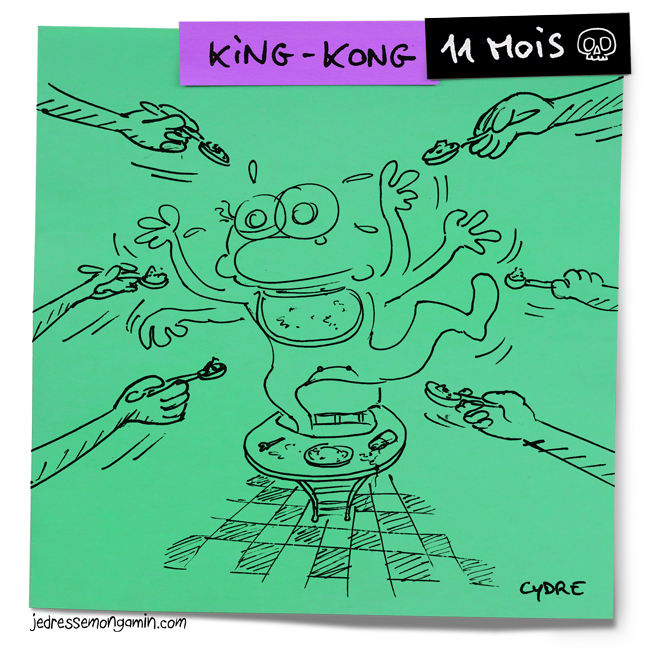 "Halloween Post-It 11 Mois - King Kong" - Il tente d’esquiver les cuillères comme d’autres les avions ! / Cydre - jedressemongamin.com